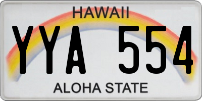 HI license plate YYA554