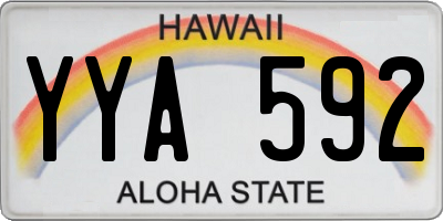 HI license plate YYA592
