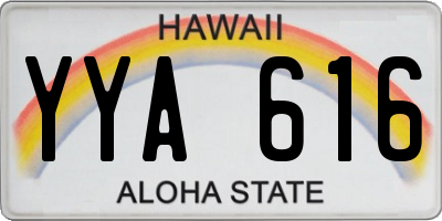 HI license plate YYA616