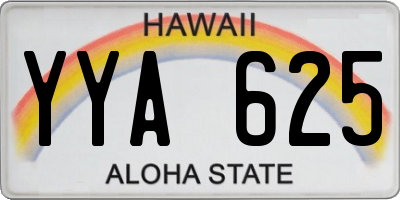 HI license plate YYA625