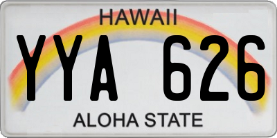 HI license plate YYA626