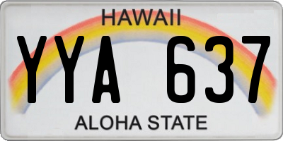 HI license plate YYA637