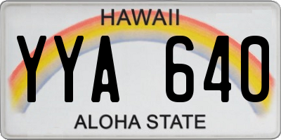 HI license plate YYA640