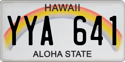 HI license plate YYA641