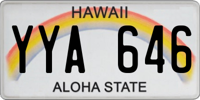 HI license plate YYA646