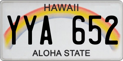 HI license plate YYA652