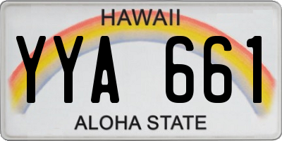 HI license plate YYA661