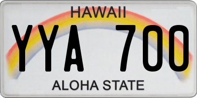 HI license plate YYA700