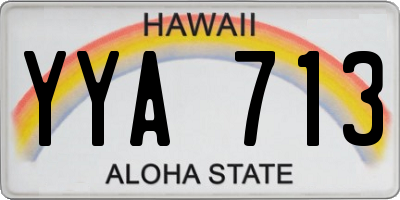 HI license plate YYA713