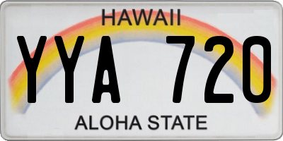 HI license plate YYA720
