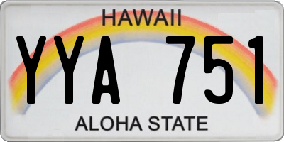 HI license plate YYA751