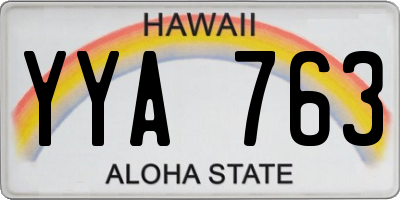 HI license plate YYA763