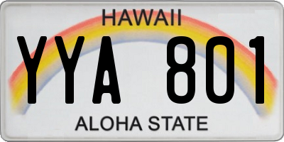 HI license plate YYA801