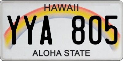 HI license plate YYA805