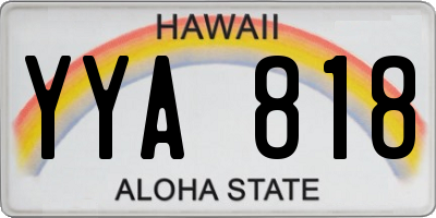 HI license plate YYA818