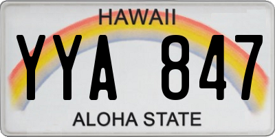 HI license plate YYA847