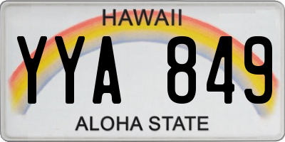 HI license plate YYA849