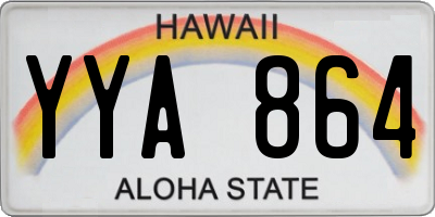 HI license plate YYA864