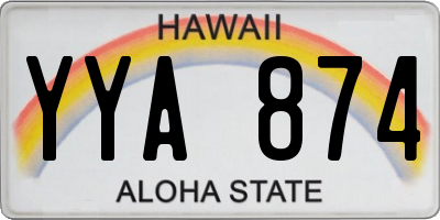 HI license plate YYA874