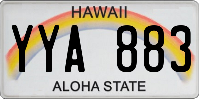 HI license plate YYA883