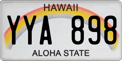 HI license plate YYA898