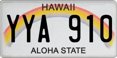 HI license plate YYA910