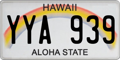 HI license plate YYA939