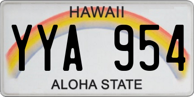 HI license plate YYA954