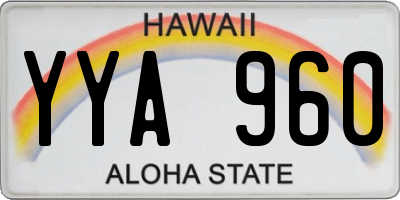 HI license plate YYA960