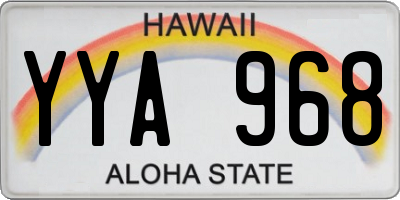 HI license plate YYA968