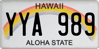 HI license plate YYA989