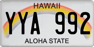 HI license plate YYA992