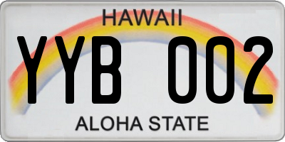 HI license plate YYB002