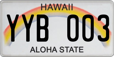 HI license plate YYB003