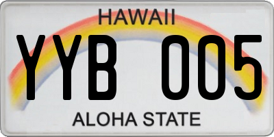 HI license plate YYB005