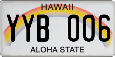 HI license plate YYB006