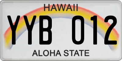 HI license plate YYB012