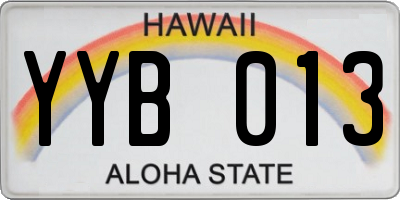 HI license plate YYB013