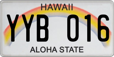 HI license plate YYB016