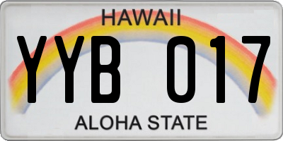 HI license plate YYB017
