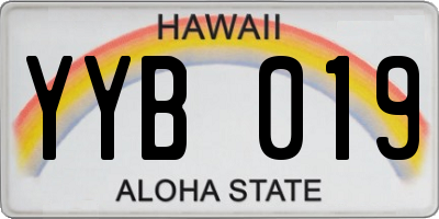 HI license plate YYB019
