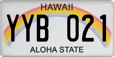 HI license plate YYB021