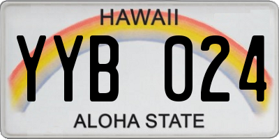 HI license plate YYB024