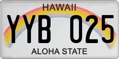 HI license plate YYB025