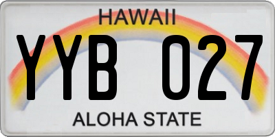 HI license plate YYB027