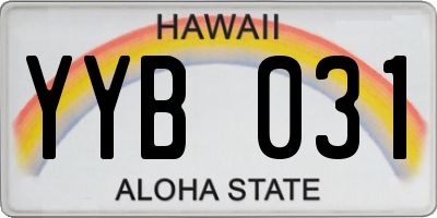 HI license plate YYB031