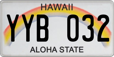 HI license plate YYB032
