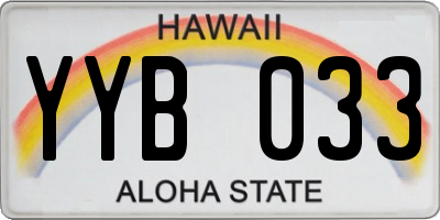 HI license plate YYB033