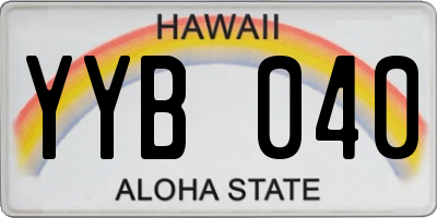 HI license plate YYB040
