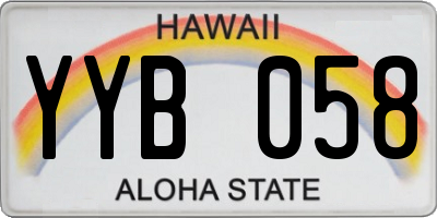 HI license plate YYB058